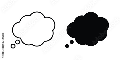 Think bubble icon vector illustration logo design in clipart and strokes