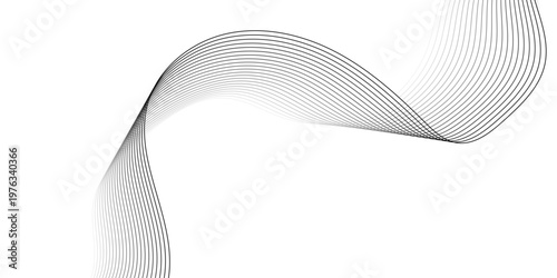 Abstract Black Wave Lines Minimal Background With Flowing Curves and Modern Linear Design.