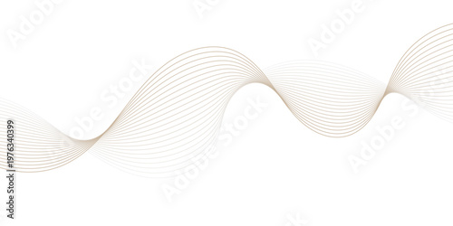 Abstract flowing wave of thin colorful lines on white background.