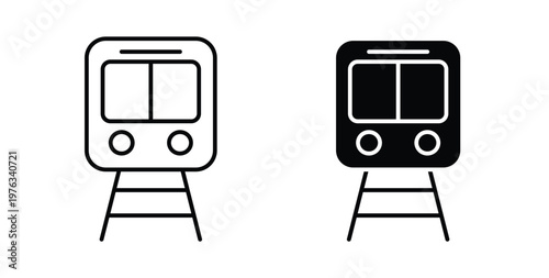 Train icon vector illustration logo design in clipart and strokes