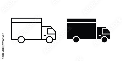 Truck icon vector illustration logo design in clipart and strokes