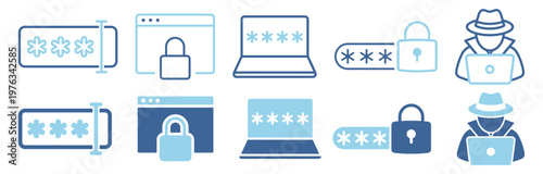 Password security icon authentication access login technology lock privacy data
