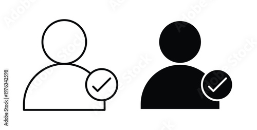 User check icon vector illustration logo design in clipart and strokes