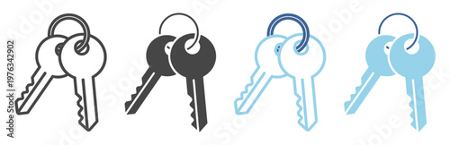 Keys Lock Security Access Flat Icon on transparent background