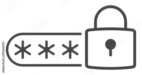 Password security icon access authentication guard login lock privacy safe