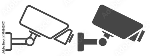 Surveillance security icon solid camera video watch guard technology business