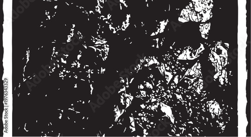 Vintage Etched Mineral Rock Illustration