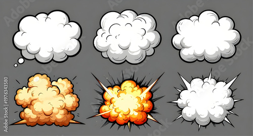 explosion, blast, boom, bang, burst, smoke, cloud, clouds, puff, vapor, steam, dust, comic, cartoon, popart, effect, effects, impact, action, dynamic, energy, fire, flame, spark, sparks, shockwave, ex