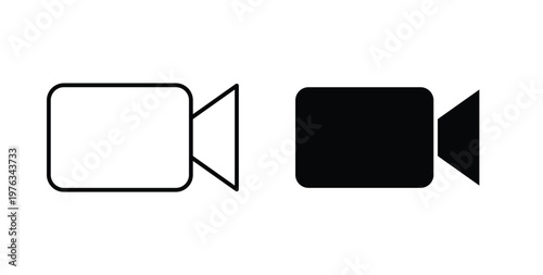 Video call icon vector illustration logo design in clipart and strokes