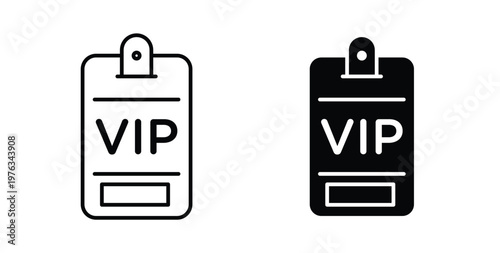 VIP pass icon vector illustration logo design in clipart and strokes
