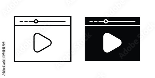 Video tutorial icon vector illustration logo design in clipart and strokes