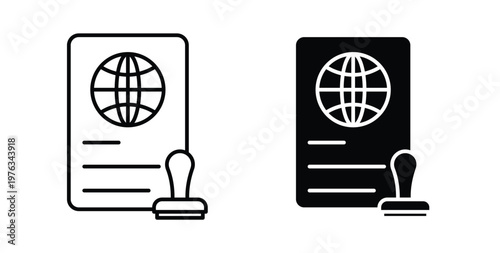 Visa icon vector illustration logo design in clipart and strokes
