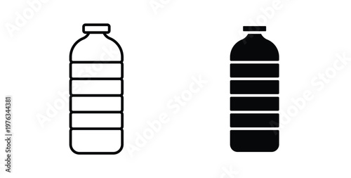 Water bottle icon vector illustration logo design in clipart and strokes