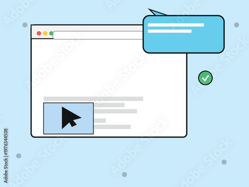 Web Interaction: A user-friendly digital interface showcasing interactive elements, perfect for illustrating online engagement and digital experiences.