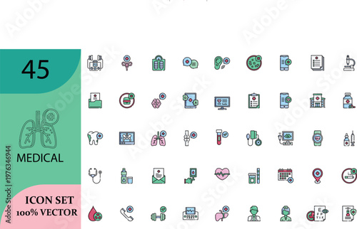 Comprehensive medical icon set diverse healthcare symbols for digital and print applications