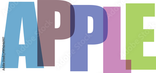 Multicolored Apple Logo Typography white background
