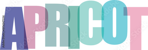 Apricot colorful typography white background