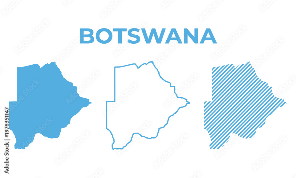 Fototapeta premium Vector illustration of Botswana map in different styles