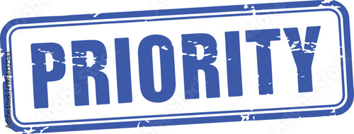 Priority stamp image a visual representation of importance and urgency
