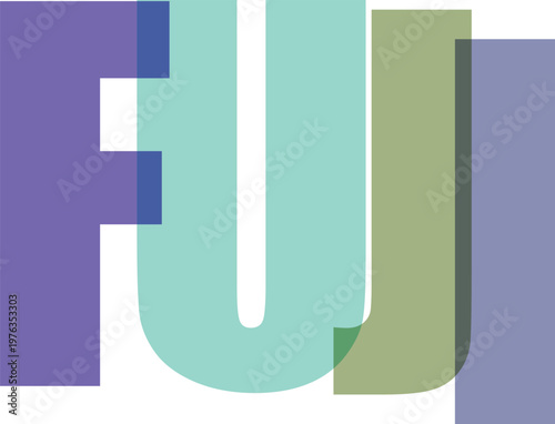 Multicolored Letters FUI white background