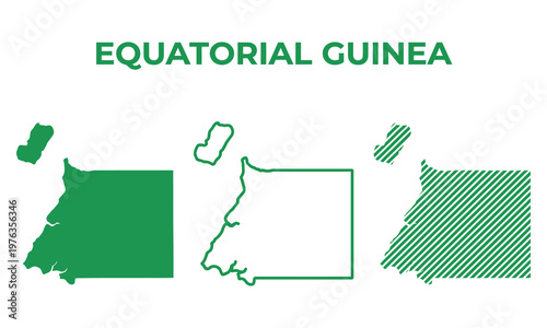 A flat vector illustration of the map of Equatorial Guinea