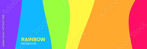 Abstract rainbow wavy banner. LGBTQ Pride background. Trippy backdrop