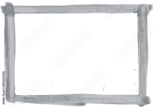 Marco vectorial realizado con trazos de pincel en colores grises