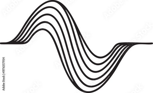 Phase shift wave signal illustration with waveform frequency oscillation