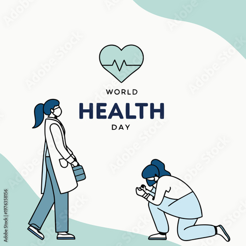 Cartoon vector illustration of a man and woman holding a heart symbol representing love care and connection