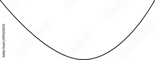 Simple black curved line on white background
