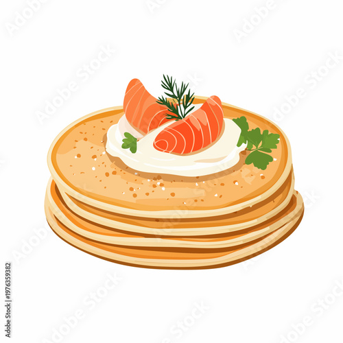 Blini mit Lachs und Crème fraîche