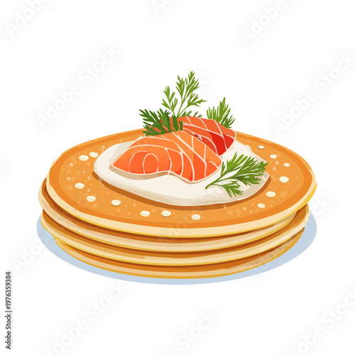 Blini mit Lachs und Crème fraîche