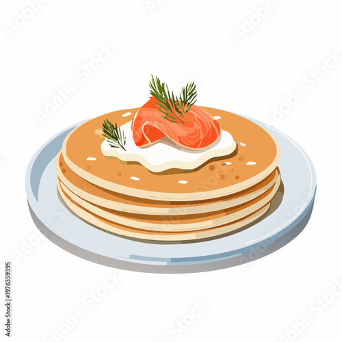 Blini mit Lachs und Crème fraîche