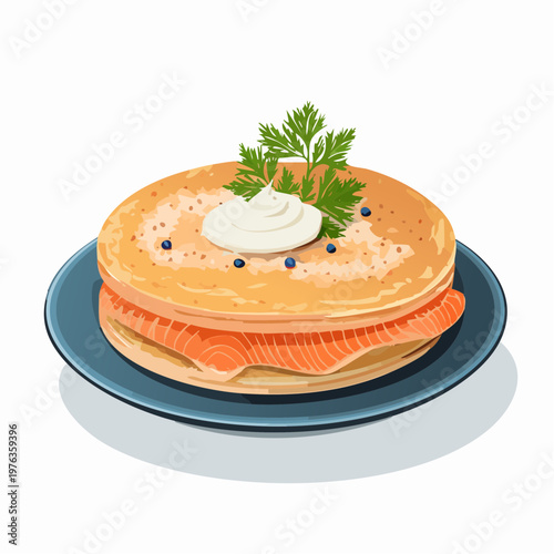 Blini mit Lachs und Crème fraîche