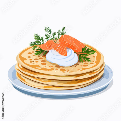 Blini mit Lachs und Crème fraîche