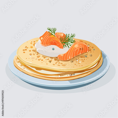Blini mit Lachs und Crème fraîche