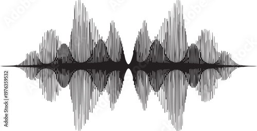 Abstract sound wave digital signal visualizer with frequency waveform spectrum