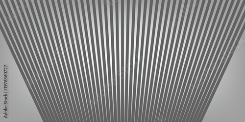 Straight Lines in Diminishing Perspective. Shiny steel surface with slots. converging lines graphic element. Abstract Textured Background. EPS Vector