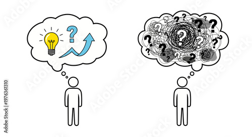 People having ideas and confusion thoughts.