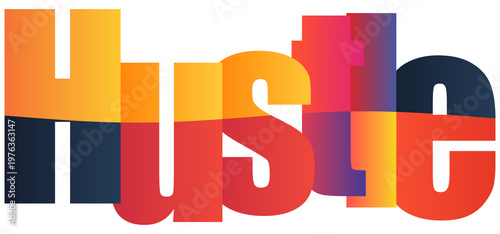 Quadro su tela Colorful gradient text design featuring the word Hustle
