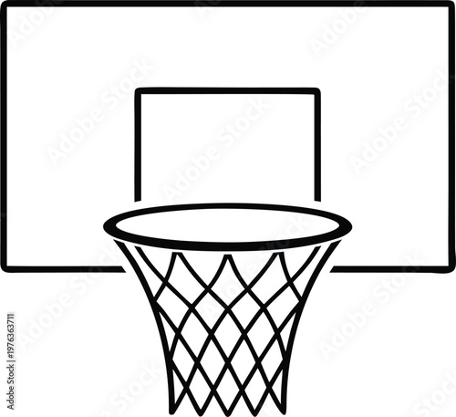 Basketball hoop silhouette vector illustration