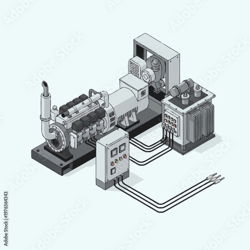 Industrial machine with control panel.