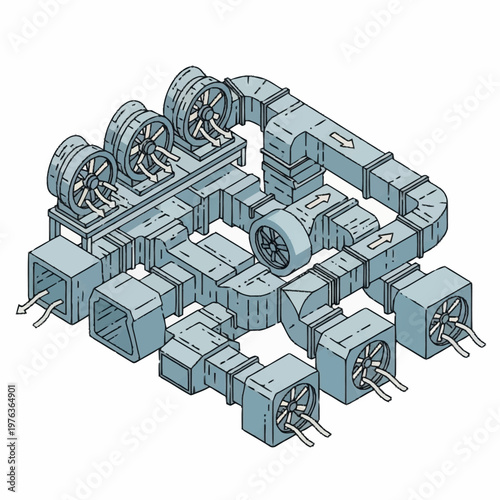Industrial robotic mechanical assembly line system.