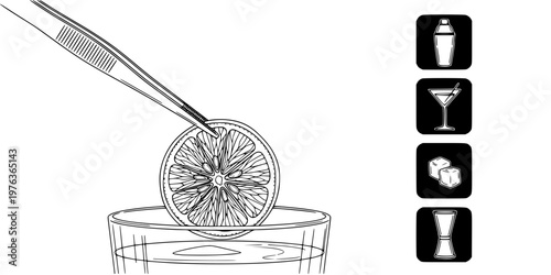 Bartender Garnish Mixology Tool Silhouette