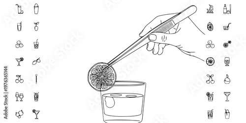 Bartender Garnish Mixology Tool Silhouette