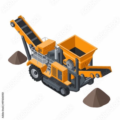 Large industrial stone crusher machine.