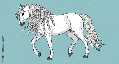 vector illustration of a horse