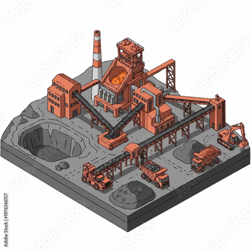 Industrial factory with machinery equipment.