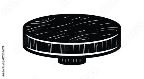 Black cylindrical object with lines a striking silhouette