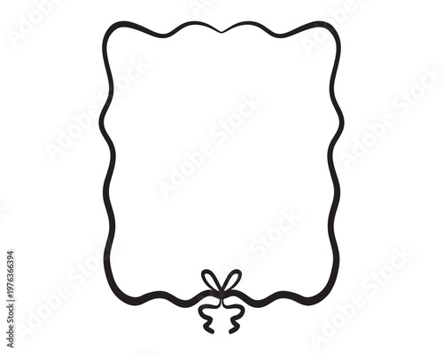 Curly whimsical black line handdrawn frame